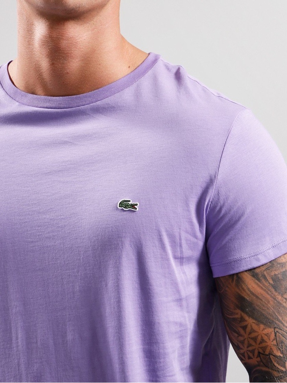 Lacoste Men's Short-Sleeve Tee in Lavender